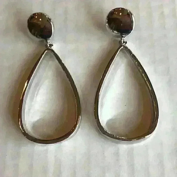 Charter Club new silver tone open drop earrings - Picture 8 of 8
